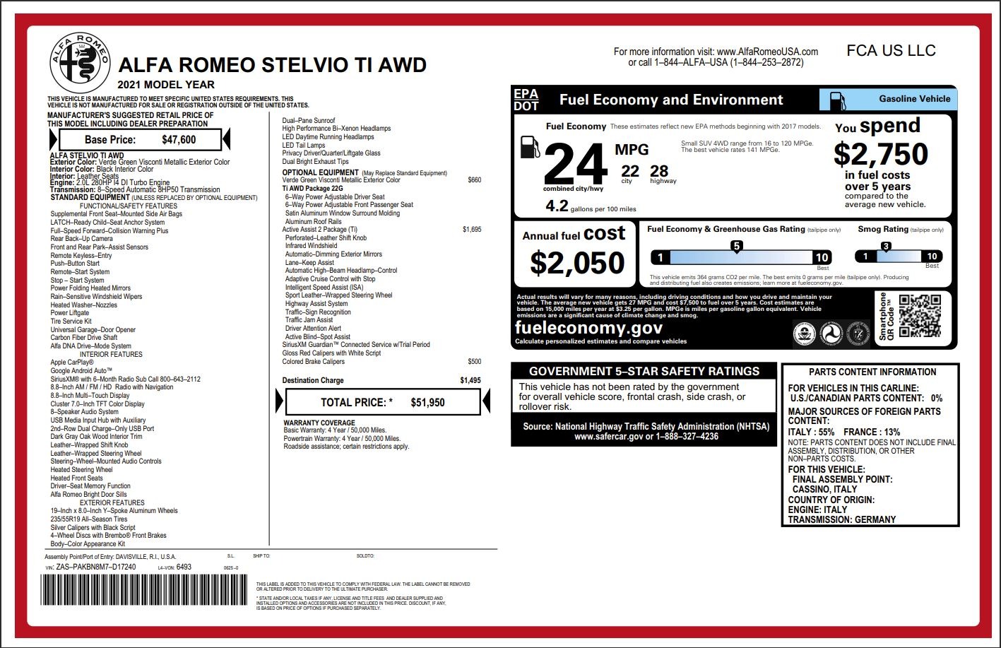 New 2021 Alfa Romeo Stelvio Ti Q4