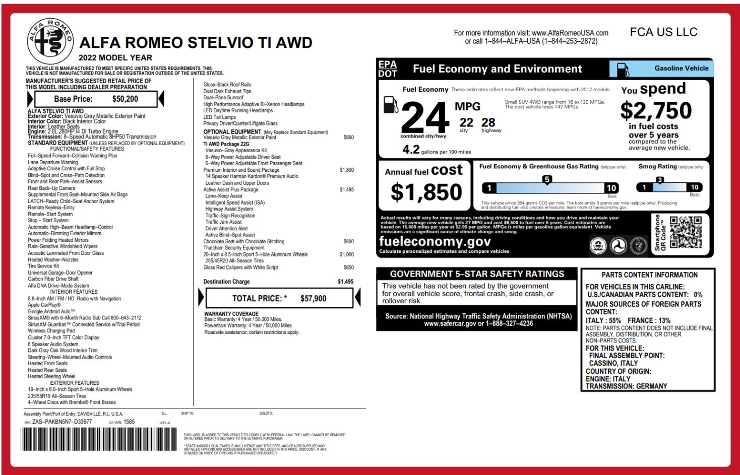 New 2022 Alfa Romeo Stelvio Ti