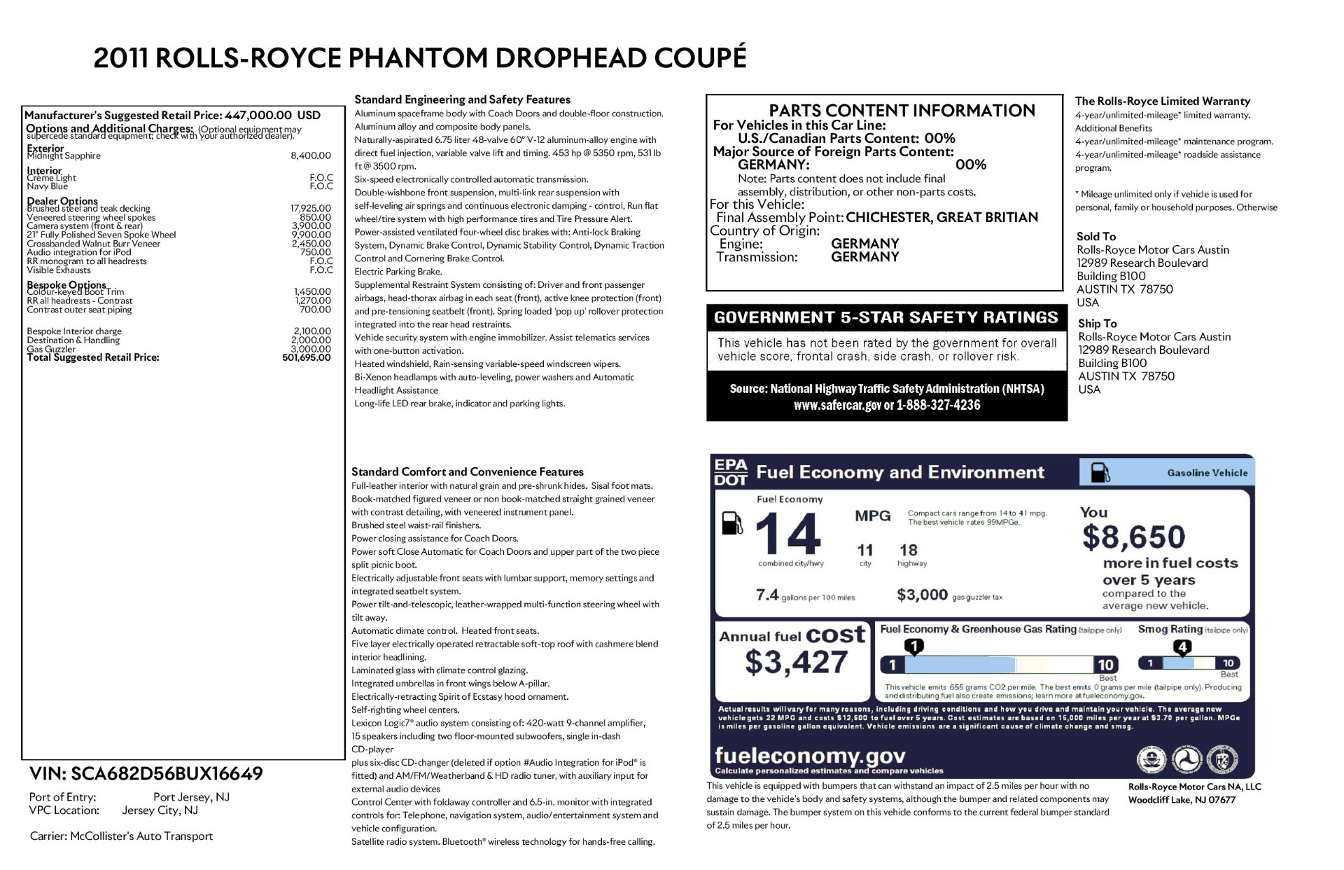 Used 2011 Rolls Royce Phantom Drophead Coupe