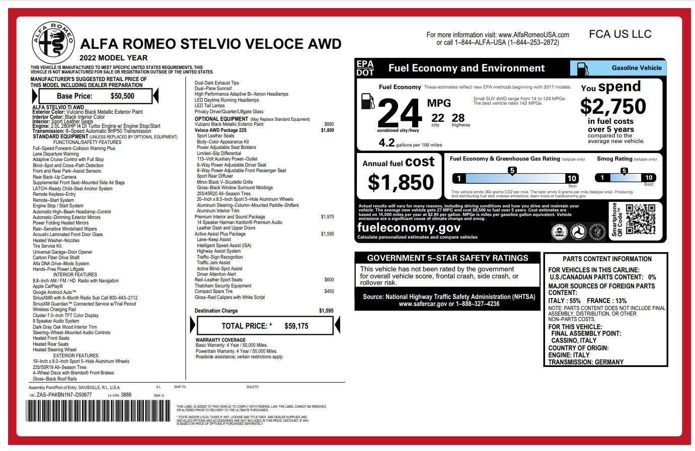 New 2022 Alfa Romeo Stelvio Veloce