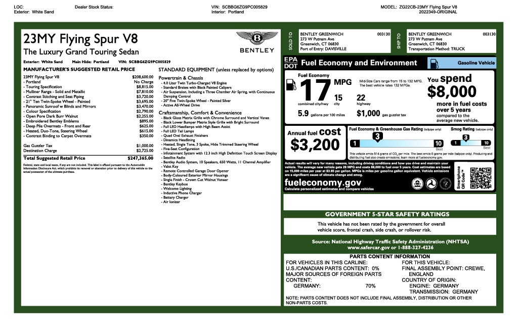 New 2023 Bentley Flying Spur V8