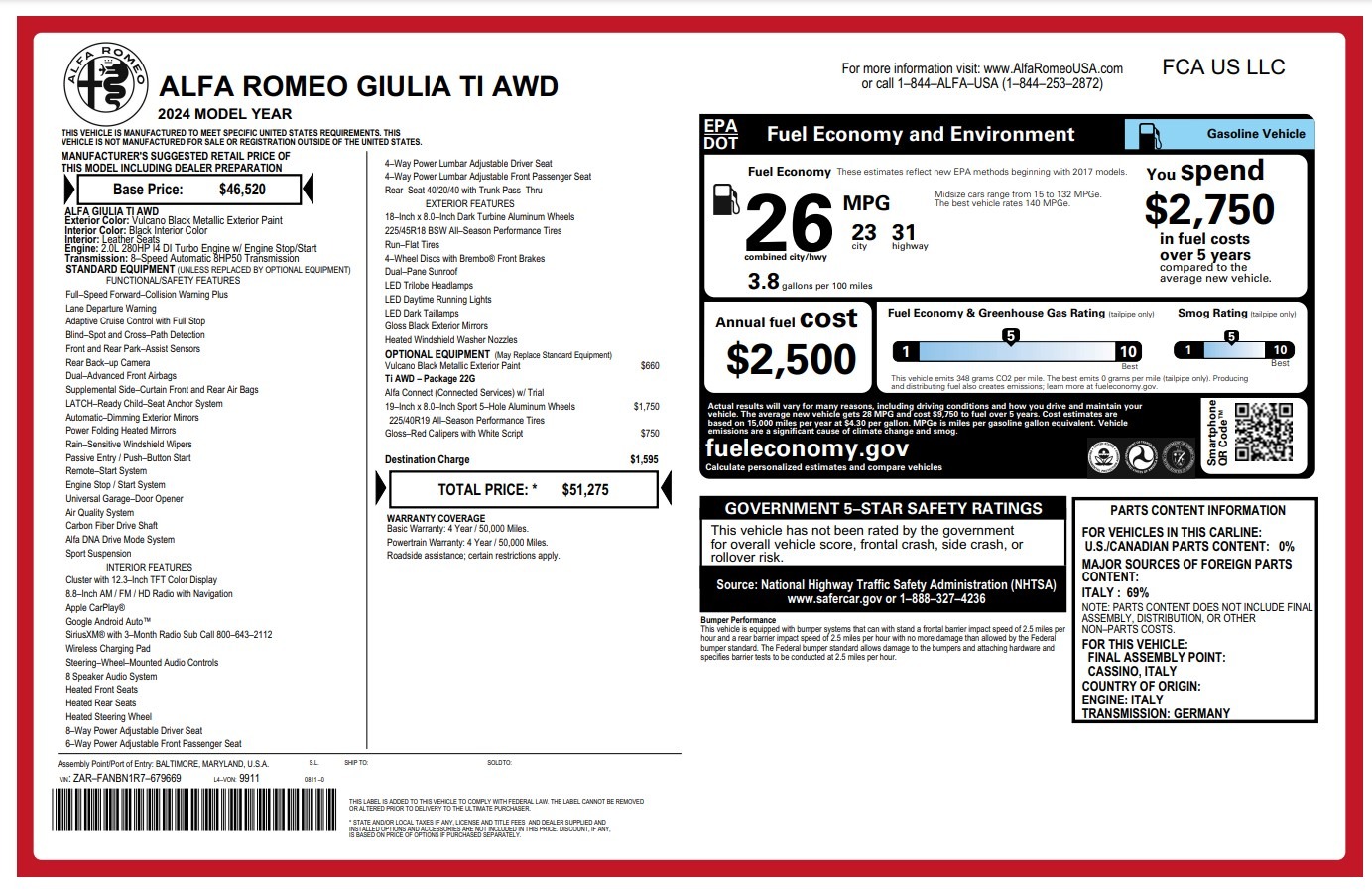 New 2024 Alfa Romeo Giulia Ti | Greenwich, CT