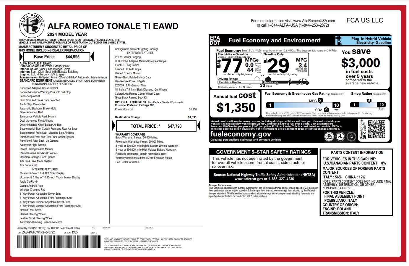 New 2024 Alfa Romeo Tonale Ti | Greenwich, CT