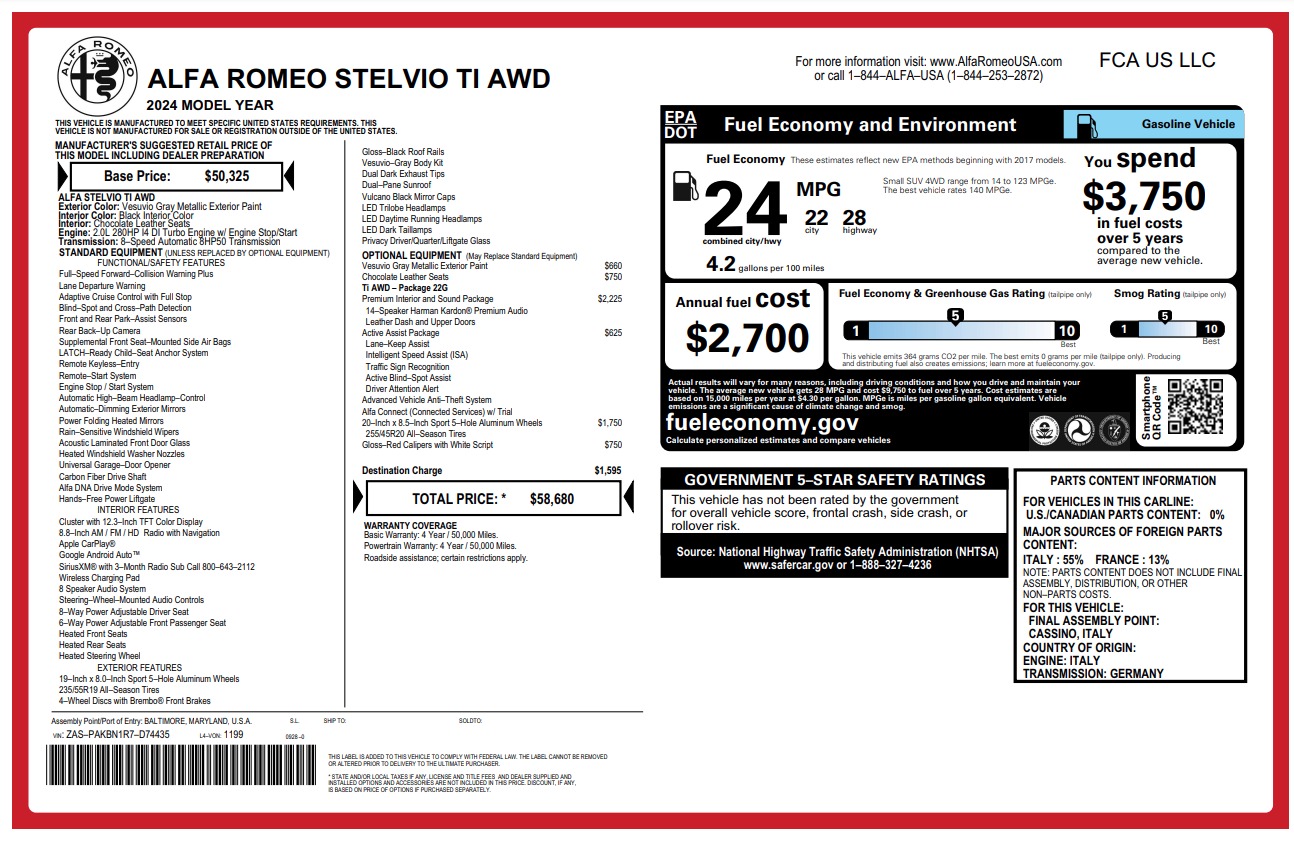 New 2024 Alfa Romeo Stelvio Ti